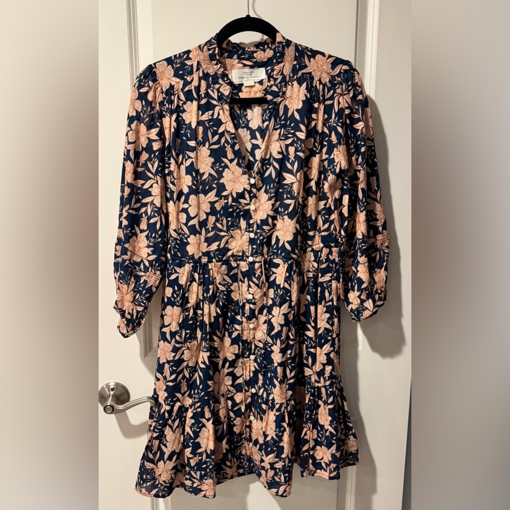 Trovata Birds of Paradis Yulia Floral Paloma Floral Long Sleeved Shirtdress | M - Picture 3 of 7